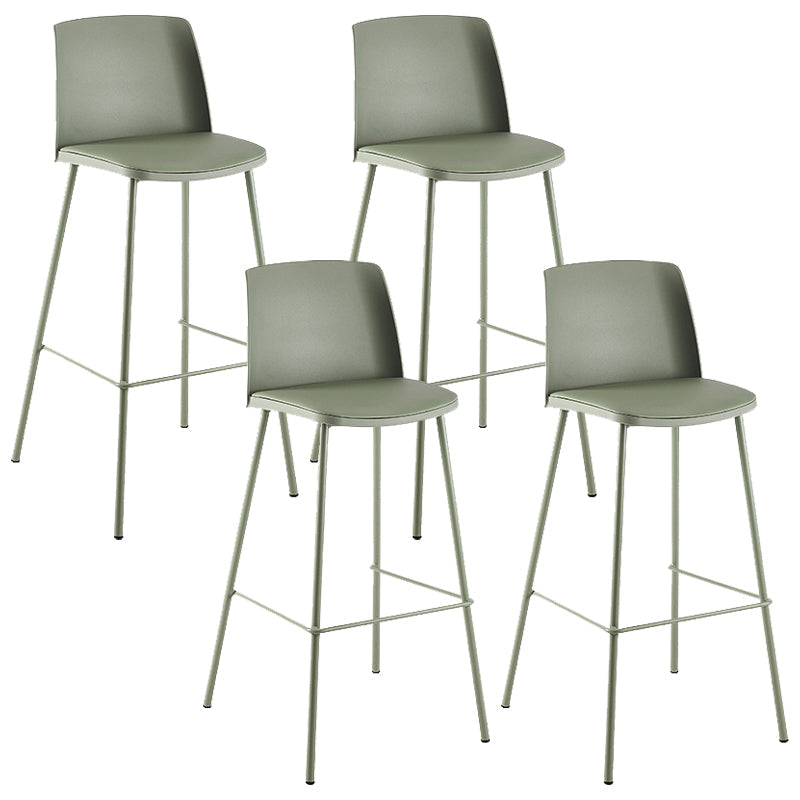 Nordic Bar-stool Plastic Counter Bar Stool with Metal Legs for Home Green 4 Piece Set Clearhalo 'Bar Furniture' 'Bar Stools' 'bar_stools' 'furn' 'furn_bar_stools' 'Furniture' 'furniture_bar_stools' 'Kitchen & Dining Furniture' 5011537
