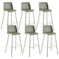 Nordic Bar-stool Plastic Counter Bar Stool with Metal Legs for Home Green 6 Piece Set Clearhalo 'Bar Furniture' 'Bar Stools' 'bar_stools' 'furn' 'furn_bar_stools' 'Furniture' 'furniture_bar_stools' 'Kitchen & Dining Furniture' 5011538
