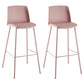 Nordic Bar-stool Plastic Counter Bar Stool with Metal Legs for Home Pink 2 Piece Set Clearhalo 'Bar Furniture' 'Bar Stools' 'bar_stools' 'furn' 'furn_bar_stools' 'Furniture' 'furniture_bar_stools' 'Kitchen & Dining Furniture' 5011540
