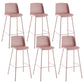 Nordic Bar-stool Plastic Counter Bar Stool with Metal Legs for Home Pink 6 Piece Set Clearhalo 'Bar Furniture' 'Bar Stools' 'bar_stools' 'furn' 'furn_bar_stools' 'Furniture' 'furniture_bar_stools' 'Kitchen & Dining Furniture' 5011542