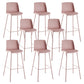 Nordic Bar-stool Plastic Counter Bar Stool with Metal Legs for Home Pink 8 Piece Set Clearhalo 'Bar Furniture' 'Bar Stools' 'bar_stools' 'furn' 'furn_bar_stools' 'Furniture' 'furniture_bar_stools' 'Kitchen & Dining Furniture' 5011543