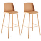 Nordic Bar-stool Plastic Counter Bar Stool with Metal Legs for Home Orange 2 Piece Set Clearhalo 'Bar Furniture' 'Bar Stools' 'bar_stools' 'furn' 'furn_bar_stools' 'Furniture' 'furniture_bar_stools' 'Kitchen & Dining Furniture' 5011544