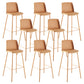 Nordic Bar-stool Plastic Counter Bar Stool with Metal Legs for Home Orange 8 Piece Set Clearhalo 'Bar Furniture' 'Bar Stools' 'bar_stools' 'furn' 'furn_bar_stools' 'Furniture' 'furniture_bar_stools' 'Kitchen & Dining Furniture' 5011547