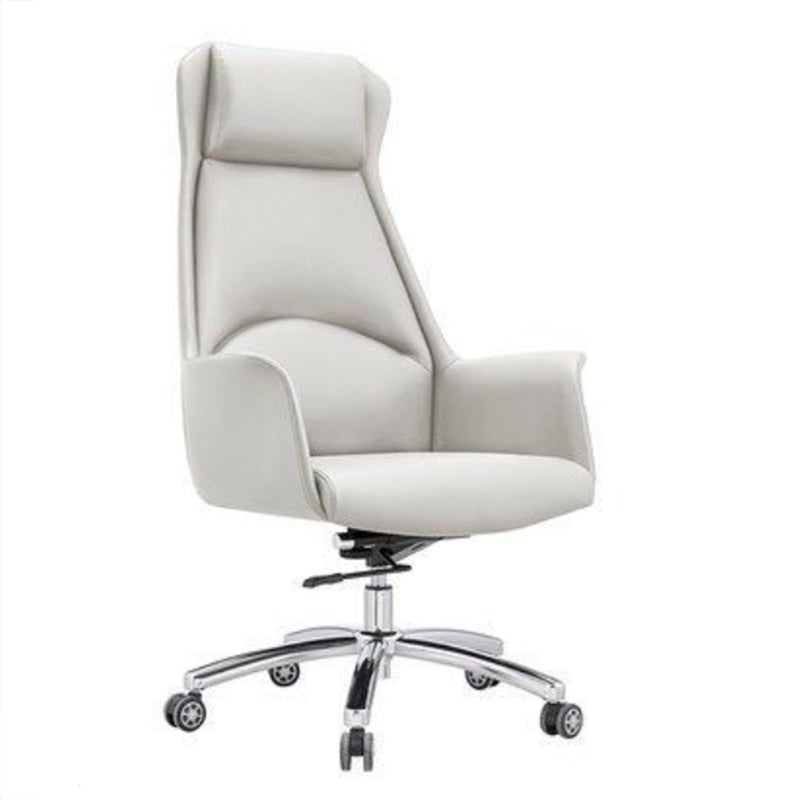 Modern Computer Task Chair Height-adjustable Office Chair with Upholstered White Clearhalo 'furn' 'furn_office_chair' 'Furniture' 'furniture_office_chair' 'Office Chairs' 'Office Furniture' 'office_chair' 5011590
