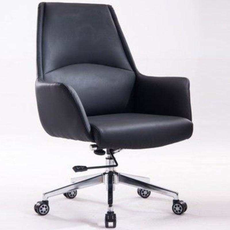 Modern Computer Task Chair Height-adjustable Office Chair with Upholstered Gloss Black Clearhalo 'furn' 'furn_office_chair' 'Furniture' 'furniture_office_chair' 'Office Chairs' 'Office Furniture' 'office_chair' 5011598