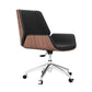 Executive Ergonomic Desk Chair Silver Metal Frame Modern Office Chair Black-Gray Leather Casters Included Clearhalo 'furn' 'furn_office_chair' 'Furniture' 'furniture_office_chair' 'Office Chairs' 'Office Furniture' 'office_chair' 5011747