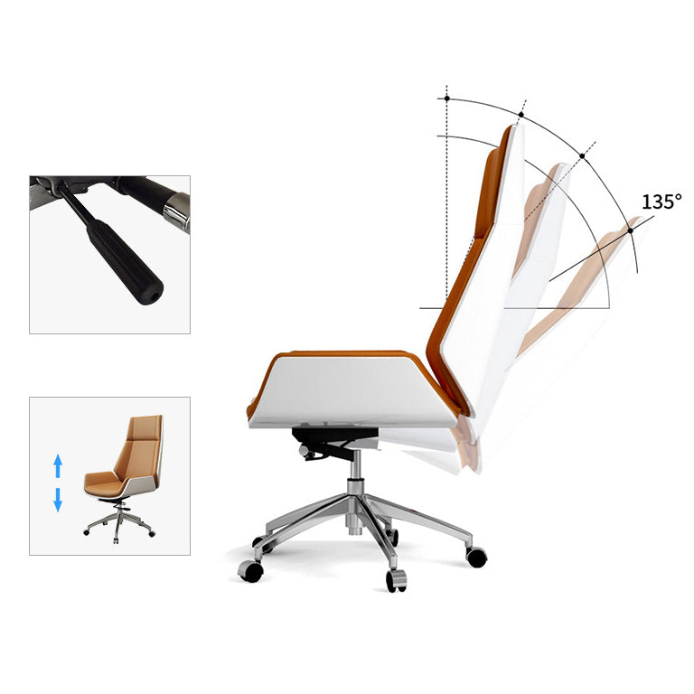 Executive Ergonomic Desk Chair Silver Metal Frame Modern Office Chair Clearhalo 'furn' 'furn_office_chair' 'Furniture' 'furniture_office_chair' 'Office Chairs' 'Office Furniture' 'office_chair' 5011748