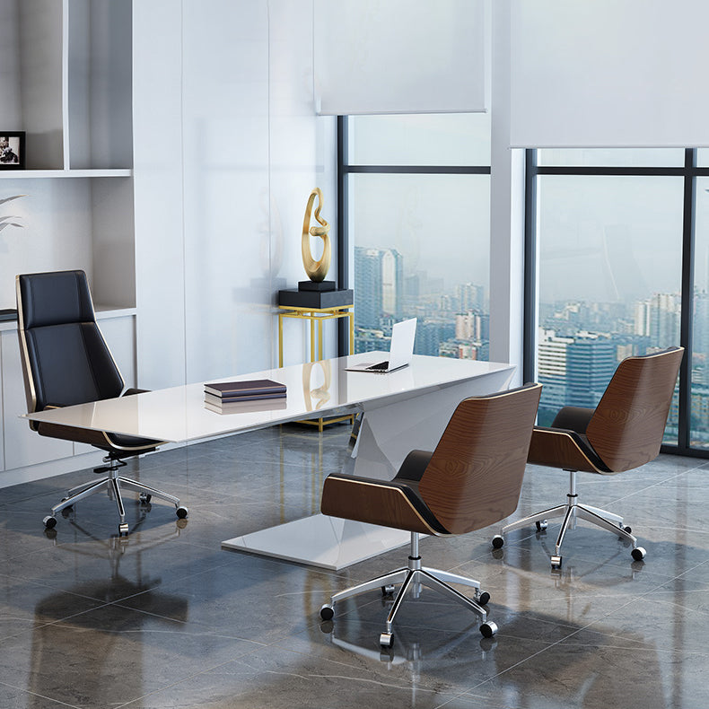 Executive Ergonomic Desk Chair Silver Metal Frame Modern Office Chair Clearhalo 'furn' 'furn_office_chair' 'Furniture' 'furniture_office_chair' 'Office Chairs' 'Office Furniture' 'office_chair' 5011755