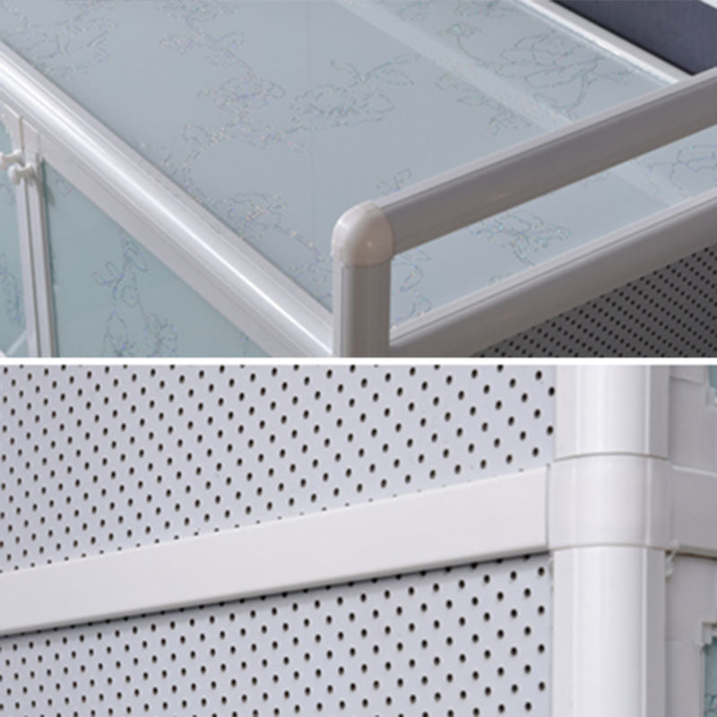 Metal Kitchen Dining Server Contemporary White Dining Server with Glass Doors Clearhalo 'buffet_sideboard' 'Buffets & Sideboards' 'furn' 'furn_buffet_sideboard' 'Furniture' 'furniture_buffet_sideboard' 'Kitchen & Dining Furniture' 5011770