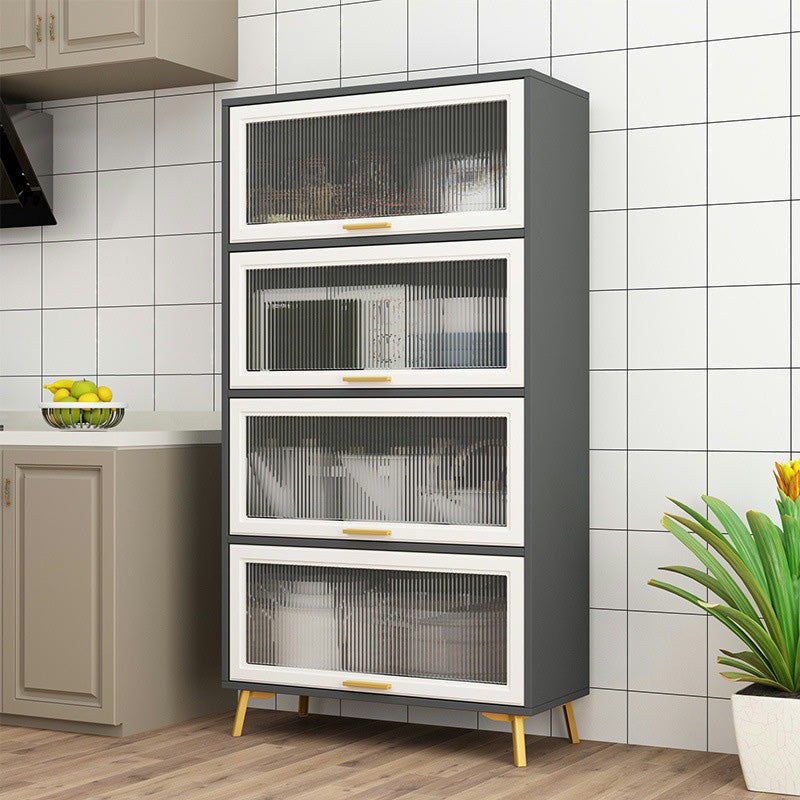 Contemporary Kitchen Dining Server Manufactured Wood Dining Server with Glass Doors Clearhalo 'buffet_sideboard' 'Buffets & Sideboards' 'Furniture' 'furniture_buffet_sideboard' 'Kitchen & Dining Furniture' 5011786