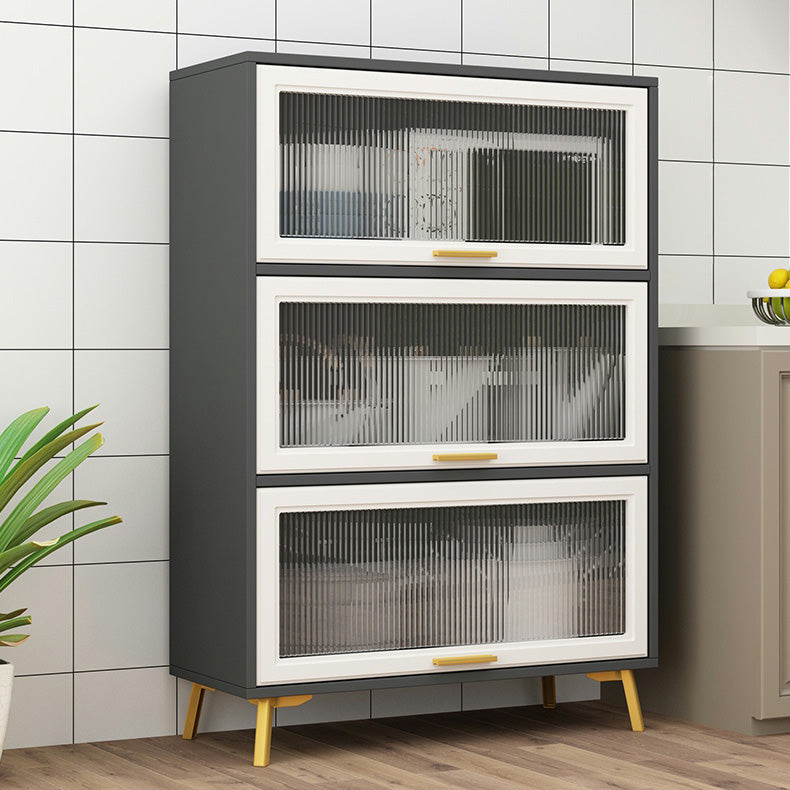 Contemporary Kitchen Dining Server Manufactured Wood Dining Server with Glass Doors Clearhalo 'buffet_sideboard' 'Buffets & Sideboards' 'Furniture' 'furniture_buffet_sideboard' 'Kitchen & Dining Furniture' 5011803