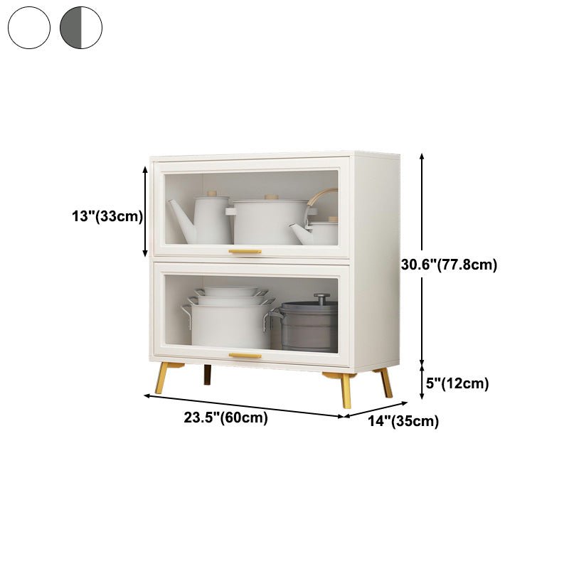 Contemporary Kitchen Dining Server Manufactured Wood Dining Server with Glass Doors Clearhalo 'buffet_sideboard' 'Buffets & Sideboards' 'Furniture' 'furniture_buffet_sideboard' 'Kitchen & Dining Furniture' 5011813