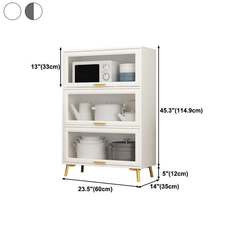 Contemporary Kitchen Dining Server Manufactured Wood Dining Server with Glass Doors Clearhalo 'buffet_sideboard' 'Buffets & Sideboards' 'Furniture' 'furniture_buffet_sideboard' 'Kitchen & Dining Furniture' 5011814