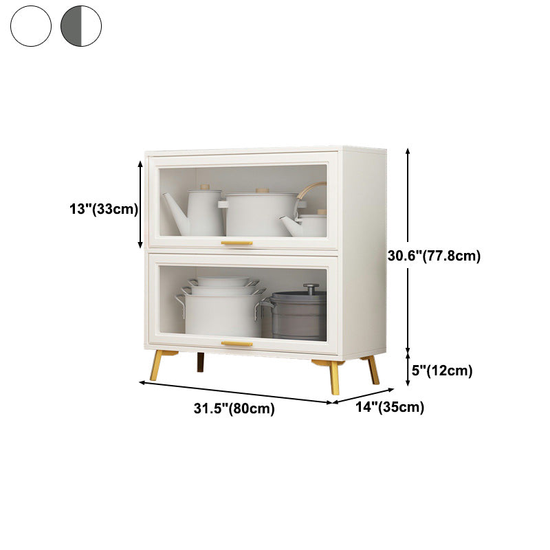 Contemporary Kitchen Dining Server Manufactured Wood Dining Server with Glass Doors Clearhalo 'buffet_sideboard' 'Buffets & Sideboards' 'Furniture' 'furniture_buffet_sideboard' 'Kitchen & Dining Furniture' 5011816