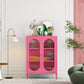 Contemporary Iron Dining Server Glass Doors Living Room Cabinets 31"L x 14"W x 40"H Pink Clearhalo 'buffet_sideboard' 'Buffets & Sideboards' 'furn' 'furn_buffet_sideboard' 'Furniture' 'furniture_buffet_sideboard' 'Kitchen & Dining Furniture' 5011831