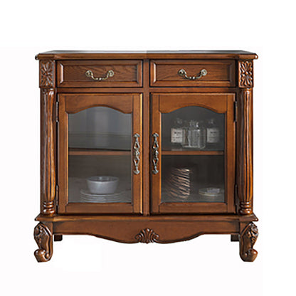 Contemporary Ash Wood Sideboard Kitchen Sideboard with Door and Drawer 31"L x 15"W x 34"H Cherry Wood Clearhalo 'buffet_sideboard' 'Buffets & Sideboards' 'furn' 'furn_buffet_sideboard' 'Furniture' 'furniture_buffet_sideboard' 'Kitchen & Dining Furniture' 5011847