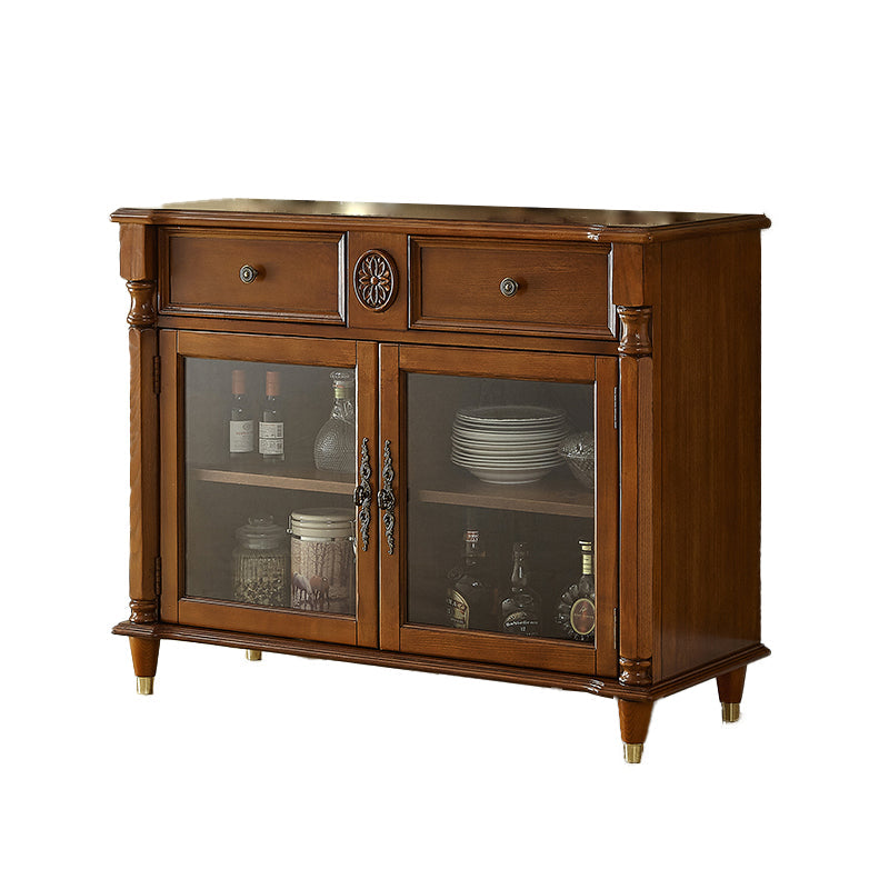 Contemporary Ash Wood Sideboard Kitchen Sideboard with Door and Drawer Cherry Wood Clearhalo 'buffet_sideboard' 'Buffets & Sideboards' 'furn' 'furn_buffet_sideboard' 'Furniture' 'furniture_buffet_sideboard' 'Kitchen & Dining Furniture' 5011852
