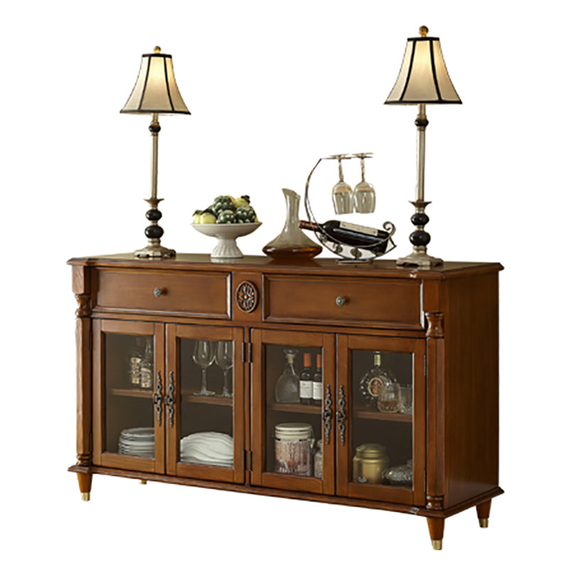 Contemporary Ash Wood Sideboard Kitchen Sideboard with Door and Drawer Clearhalo 'buffet_sideboard' 'Buffets & Sideboards' 'furn' 'furn_buffet_sideboard' 'Furniture' 'furniture_buffet_sideboard' 'Kitchen & Dining Furniture' 5011855