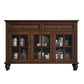Contemporary Ash Wood Sideboard Kitchen Sideboard with Door and Drawer 51"L x 18"W x 35"H Walnut Clearhalo 'buffet_sideboard' 'Buffets & Sideboards' 'furn' 'furn_buffet_sideboard' 'Furniture' 'furniture_buffet_sideboard' 'Kitchen & Dining Furniture' 5011856