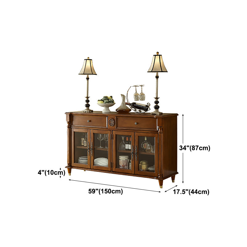 Contemporary Ash Wood Sideboard Kitchen Sideboard with Door and Drawer Clearhalo 'buffet_sideboard' 'Buffets & Sideboards' 'furn' 'furn_buffet_sideboard' 'Furniture' 'furniture_buffet_sideboard' 'Kitchen & Dining Furniture' 5011867