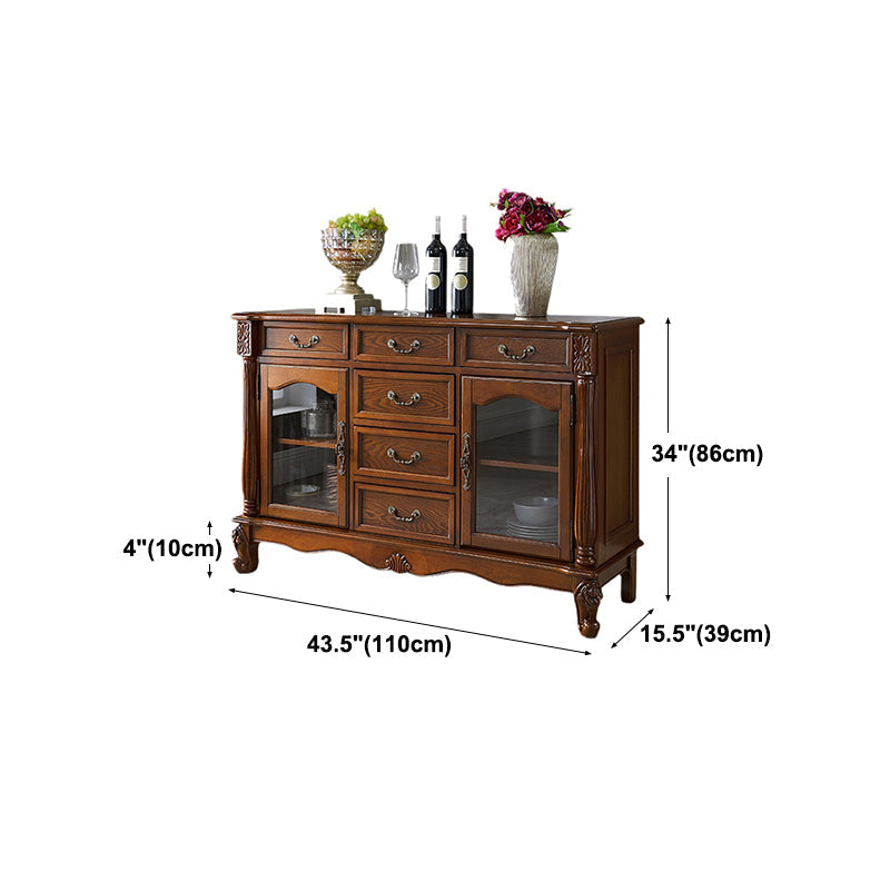 Contemporary Ash Wood Sideboard Kitchen Sideboard with Door and Drawer Clearhalo 'buffet_sideboard' 'Buffets & Sideboards' 'furn' 'furn_buffet_sideboard' 'Furniture' 'furniture_buffet_sideboard' 'Kitchen & Dining Furniture' 5011869