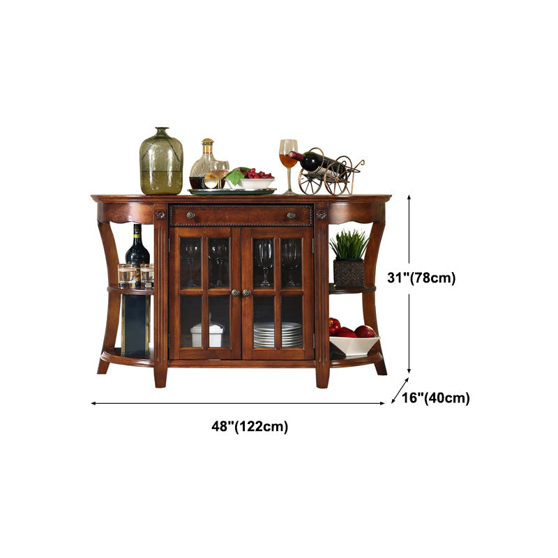 Brown Ash Wood Dining Server Contemporary Dining Server with Doors and Drawers Clearhalo 'buffet_sideboard' 'Buffets & Sideboards' 'furn' 'furn_buffet_sideboard' 'Furniture' 'furniture_buffet_sideboard' 'Kitchen & Dining Furniture' 5011906
