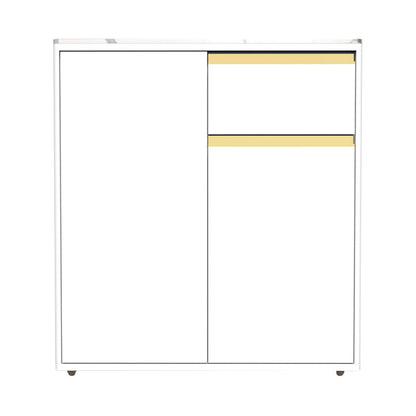 White Modern Server Engineered Wood and Rubber Wood Cabinets with Drawer Clearhalo 'buffet_sideboard' 'Buffets & Sideboards' 'furn' 'furn_buffet_sideboard' 'Furniture' 'furniture_buffet_sideboard' 'Kitchen & Dining Furniture' 5011916