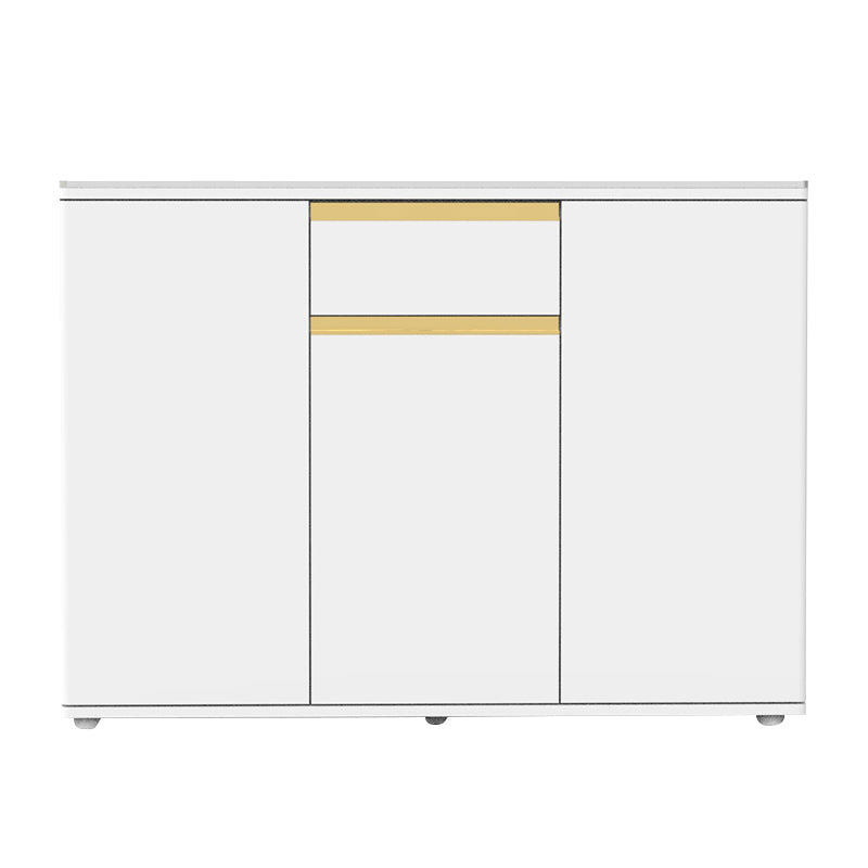 White Modern Server Engineered Wood and Rubber Wood Cabinets with Drawer Clearhalo 'buffet_sideboard' 'Buffets & Sideboards' 'furn' 'furn_buffet_sideboard' 'Furniture' 'furniture_buffet_sideboard' 'Kitchen & Dining Furniture' 5011920