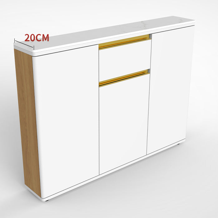 White Modern Server Engineered Wood and Rubber Wood Cabinets with Drawer Clearhalo 'buffet_sideboard' 'Buffets & Sideboards' 'furn' 'furn_buffet_sideboard' 'Furniture' 'furniture_buffet_sideboard' 'Kitchen & Dining Furniture' 5011922