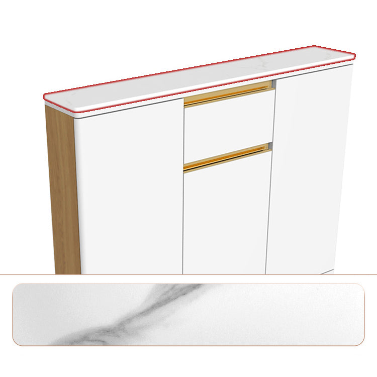 White Modern Server Engineered Wood and Rubber Wood Cabinets with Drawer Clearhalo 'buffet_sideboard' 'Buffets & Sideboards' 'furn' 'furn_buffet_sideboard' 'Furniture' 'furniture_buffet_sideboard' 'Kitchen & Dining Furniture' 5011923