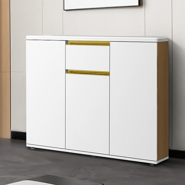 White Modern Server Engineered Wood and Rubber Wood Cabinets with Drawer Clearhalo 'buffet_sideboard' 'Buffets & Sideboards' 'furn' 'furn_buffet_sideboard' 'Furniture' 'furniture_buffet_sideboard' 'Kitchen & Dining Furniture' 5011924