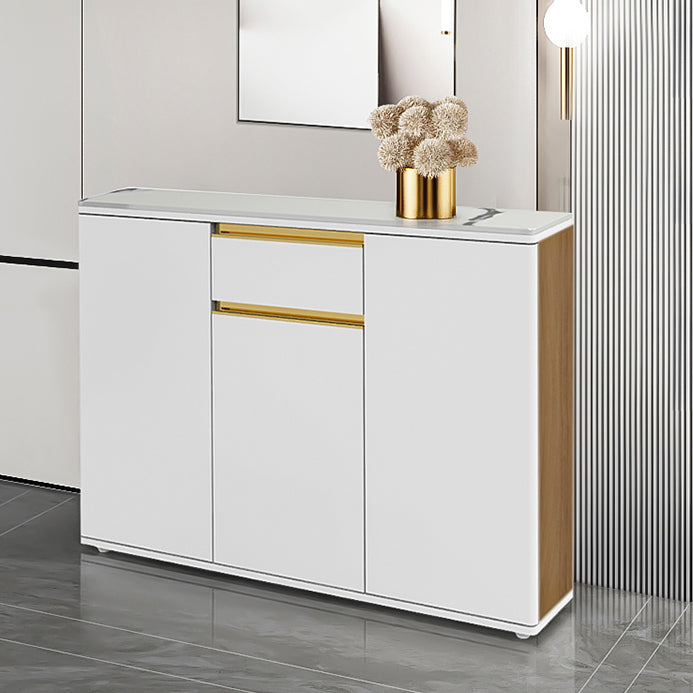 White Modern Server Engineered Wood and Rubber Wood Cabinets with Drawer Clearhalo 'buffet_sideboard' 'Buffets & Sideboards' 'furn' 'furn_buffet_sideboard' 'Furniture' 'furniture_buffet_sideboard' 'Kitchen & Dining Furniture' 5011926