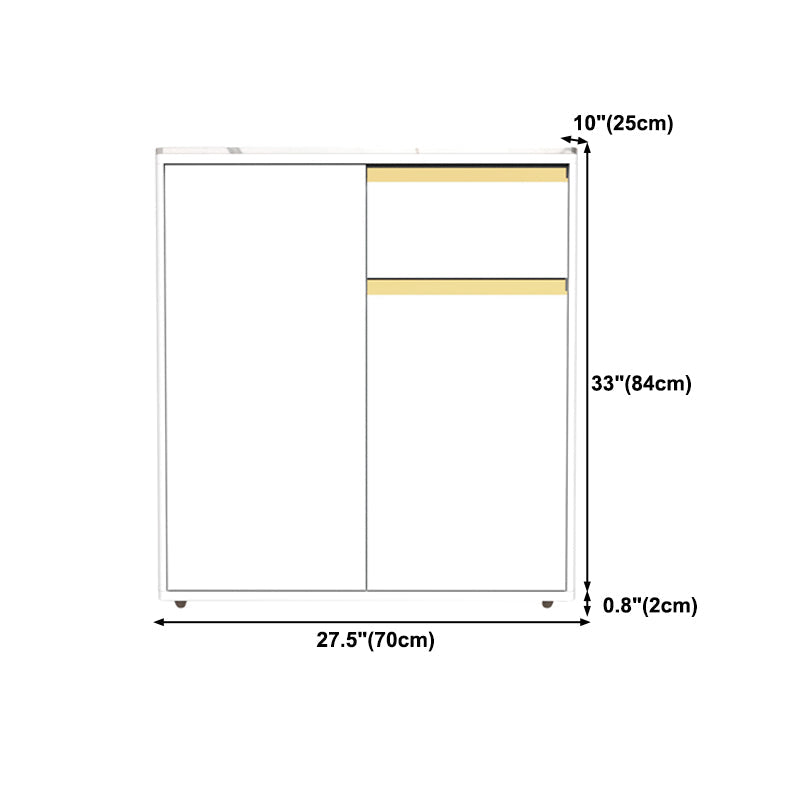 White Modern Server Engineered Wood and Rubber Wood Cabinets with Drawer Clearhalo 'buffet_sideboard' 'Buffets & Sideboards' 'furn' 'furn_buffet_sideboard' 'Furniture' 'furniture_buffet_sideboard' 'Kitchen & Dining Furniture' 5011929