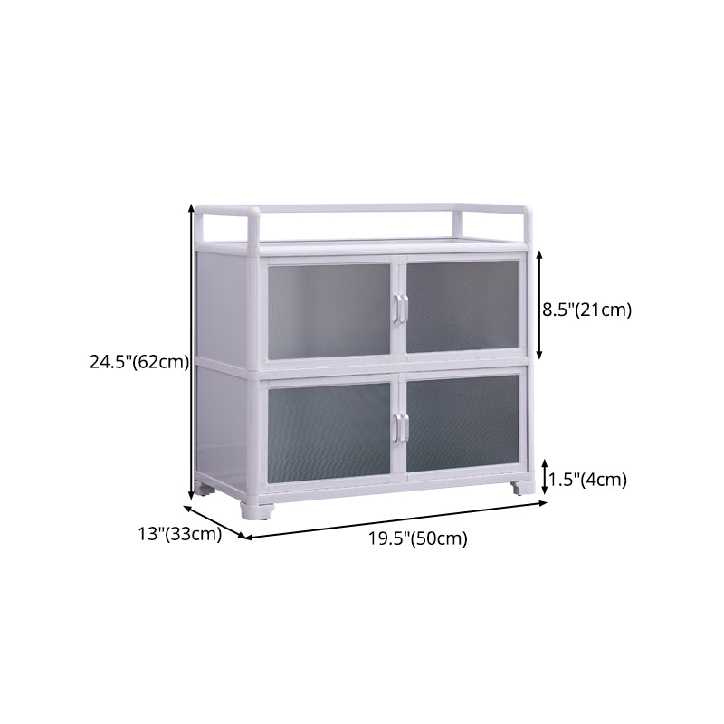 Contemporary Metal Dining Server White Kitchen Cabinets with Glass Doors Clearhalo 'buffet_sideboard' 'Buffets & Sideboards' 'furn' 'furn_buffet_sideboard' 'Furniture' 'furniture_buffet_sideboard' 'Kitchen & Dining Furniture' 5011950