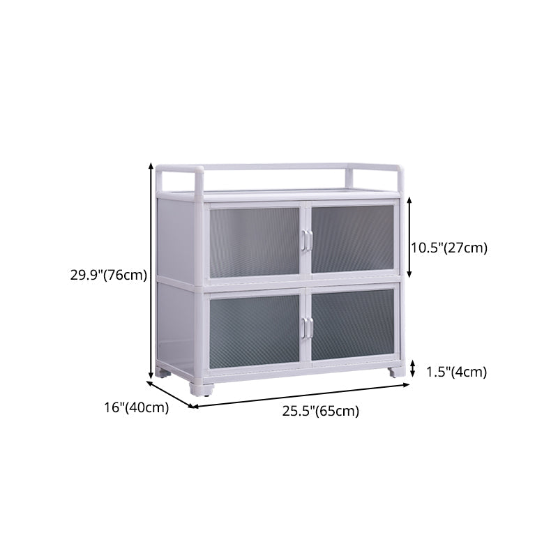 Contemporary Metal Dining Server White Kitchen Cabinets with Glass Doors Clearhalo 'buffet_sideboard' 'Buffets & Sideboards' 'furn' 'furn_buffet_sideboard' 'Furniture' 'furniture_buffet_sideboard' 'Kitchen & Dining Furniture' 5011952