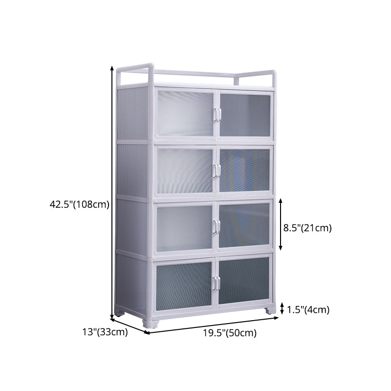 Contemporary Metal Dining Server White Kitchen Cabinets with Glass Doors Clearhalo 'buffet_sideboard' 'Buffets & Sideboards' 'furn' 'furn_buffet_sideboard' 'Furniture' 'furniture_buffet_sideboard' 'Kitchen & Dining Furniture' 5011962