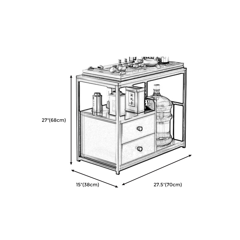 Rectangular Wood 4 Legs Side Table Two-Drawer End Table with Wheel Clearhalo 'Coffee & Accent Tables' 'End & Side Tables' 'end_side_table' 'end_side_tables' 'furn' 'furn_end_side_tables' 'Furniture' 'furniture_end_side_table' 'Living Room Furniture' 5012002