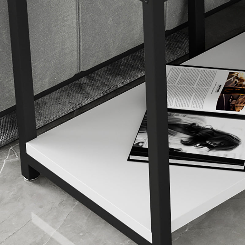 Modern Square 4 Legs End Table with Shelves and Storage for Living Room Clearhalo 'Coffee & Accent Tables' 'End & Side Tables' 'end_side_table' 'end_side_tables' 'furn' 'furn_end_side_tables' 'Furniture' 'furniture_end_side_table' 'Living Room Furniture' 5012028