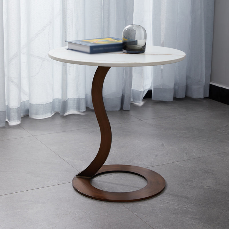 Metal Black Round Modern Block Side Table White Pedestal End Table White Clearhalo 'Coffee & Accent Tables' 'End & Side Tables' 'end_side_table' 'end_side_tables' 'furn' 'furn_end_side_tables' 'Furniture' 'furniture_end_side_table' 'Living Room Furniture' 5012040