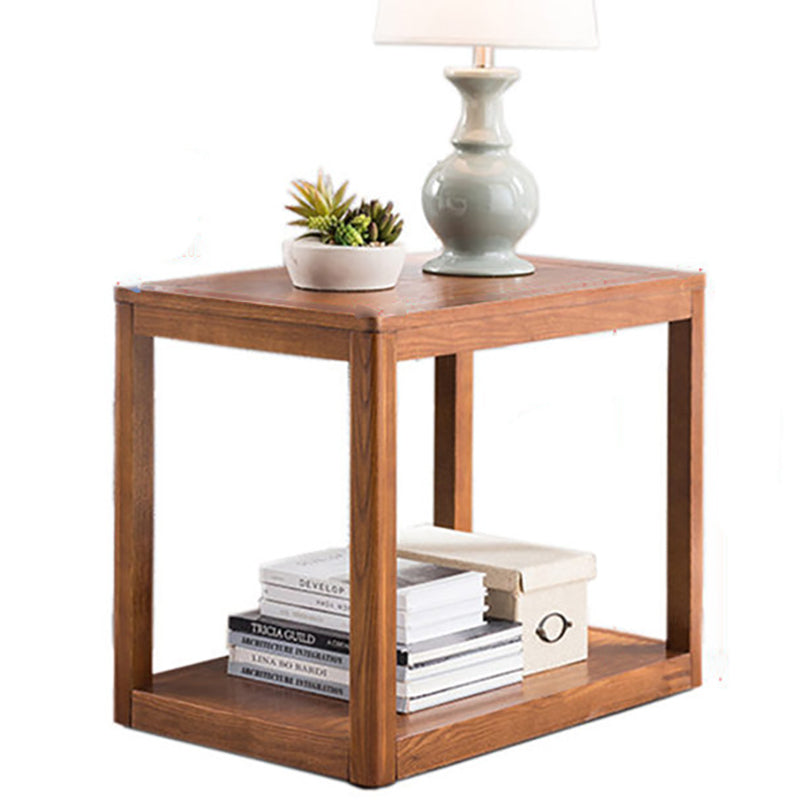 Modern Wood Side Table with no Wheels and Drawers for Living Room Walnut Frame Clearhalo 'Coffee & Accent Tables' 'End & Side Tables' 'end_side_table' 'end_side_tables' 'furn' 'furn_end_side_tables' 'Furniture' 'furniture_end_side_table' 'Living Room Furniture' 5012059
