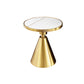 Contemporary Style Round Side End Table Metal Frame Side Table Gold Drum White Gold Clearhalo 'Coffee & Accent Tables' 'End & Side Tables' 'end_side_table' 'end_side_tables' 'furn' 'furn_end_side_tables' 'Furniture' 'furniture_end_side_table' 'Living Room Furniture' 5012080