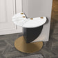 Contemporary Side End Table Metal Pedestal Base Side Table for Home Abstract White Clearhalo 'Coffee & Accent Tables' 'End & Side Tables' 'end_side_table' 'end_side_tables' 'furn' 'furn_end_side_tables' 'Furniture' 'furniture_end_side_table' 'Living Room Furniture' 5012109