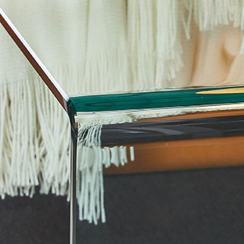 Contemporary Transparent Side Table Novelty Small Glass End Table for Home Clearhalo 'Coffee & Accent Tables' 'End & Side Tables' 'end_side_table' 'end_side_tables' 'furn' 'furn_end_side_tables' 'Furniture' 'furniture_end_side_table' 'Living Room Furniture' 5012159