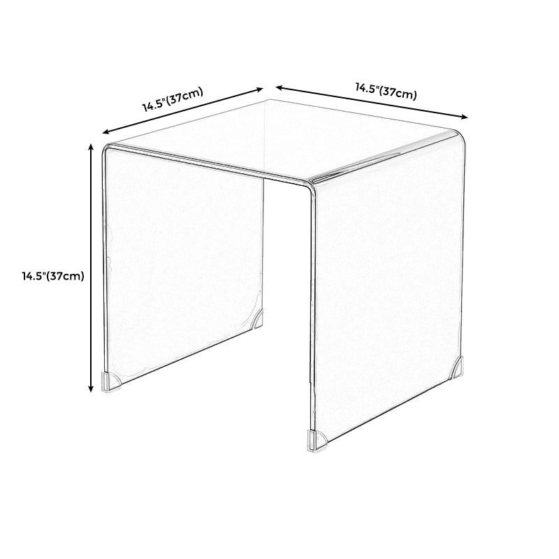 Contemporary Transparent Side Table Novelty Small Glass End Table for Home Clearhalo 'Coffee & Accent Tables' 'End & Side Tables' 'end_side_table' 'end_side_tables' 'furn' 'furn_end_side_tables' 'Furniture' 'furniture_end_side_table' 'Living Room Furniture' 5012163