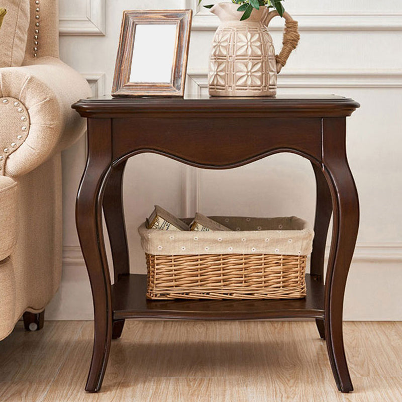 Traditional Square End Table 4 Legs Sofa Side End Table for Living Room Copper Shelves Included Clearhalo 'Coffee & Accent Tables' 'End & Side Tables' 'end_side_table' 'end_side_tables' 'furn' 'furn_end_side_tables' 'Furniture' 'furniture_end_side_table' 'Living Room Furniture' 5012186