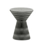 Contemporary Round Side Table, Antique Finish Top and Drum Base Side Table 21.7"L x 21.7"W x 27.6"H Grey Plastic Acrylic Clearhalo 'Coffee & Accent Tables' 'End & Side Tables' 'end_side_table' 'end_side_tables' 'furn' 'furn_end_side_tables' 'Furniture' 'furniture_end_side_table' 'Living Room Furniture' 5012201