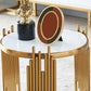 Round Stone Top Side End Table Frame Sofa Side End Table for Living Room Clearhalo 'Coffee & Accent Tables' 'End & Side Tables' 'end_side_table' 'end_side_tables' 'furn' 'furn_end_side_tables' 'Furniture' 'furniture_end_side_table' 'Living Room Furniture' 5012241