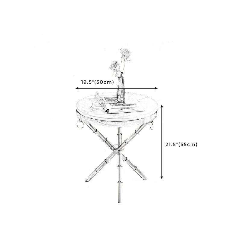 Round Stone Top Side End Table Frame Sofa Side End Table for Living Room Clearhalo 'Coffee & Accent Tables' 'End & Side Tables' 'end_side_table' 'end_side_tables' 'furn' 'furn_end_side_tables' 'Furniture' 'furniture_end_side_table' 'Living Room Furniture' 5012254