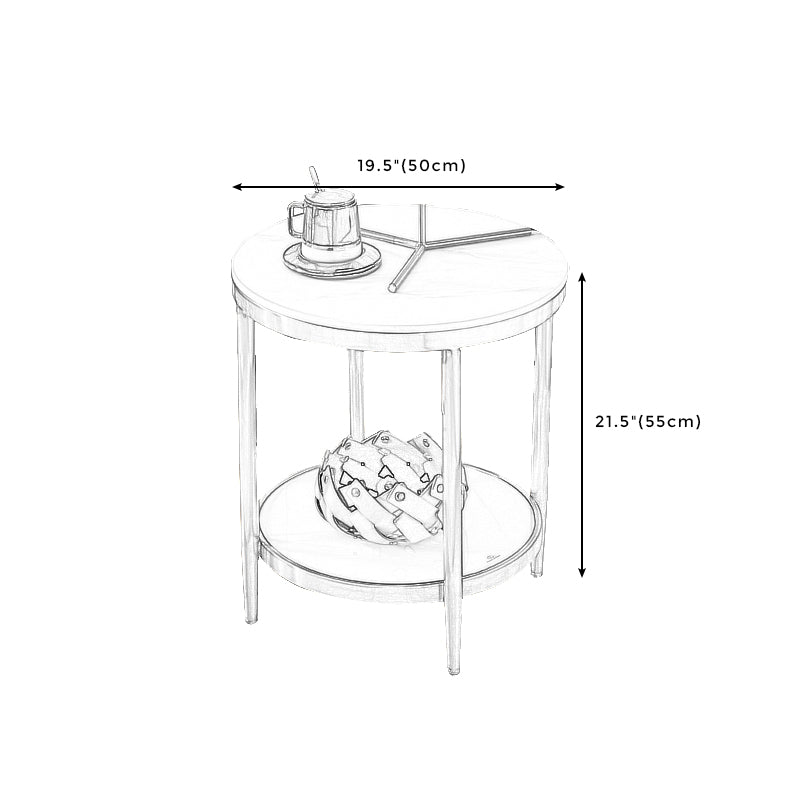 Round Stone Top Side End Table Frame Sofa Side End Table for Living Room Clearhalo 'Coffee & Accent Tables' 'End & Side Tables' 'end_side_table' 'end_side_tables' 'furn' 'furn_end_side_tables' 'Furniture' 'furniture_end_side_table' 'Living Room Furniture' 5012256