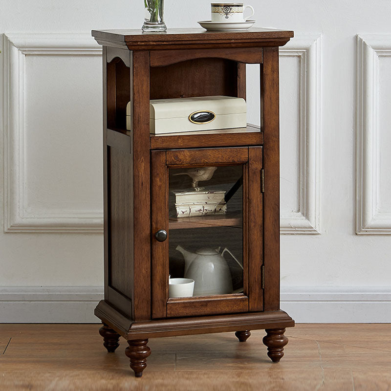 Traditional Ashwood Side End Table Lacquered Sofa End Table for Living Room 16"L x 12"W x 30"H Dark Brown Rectangular Clearhalo 'Coffee & Accent Tables' 'End & Side Tables' 'end_side_table' 'end_side_tables' 'furn' 'furn_end_side_tables' 'Furniture' 'furniture_end_side_table' 'Living Room Furniture' 5012261